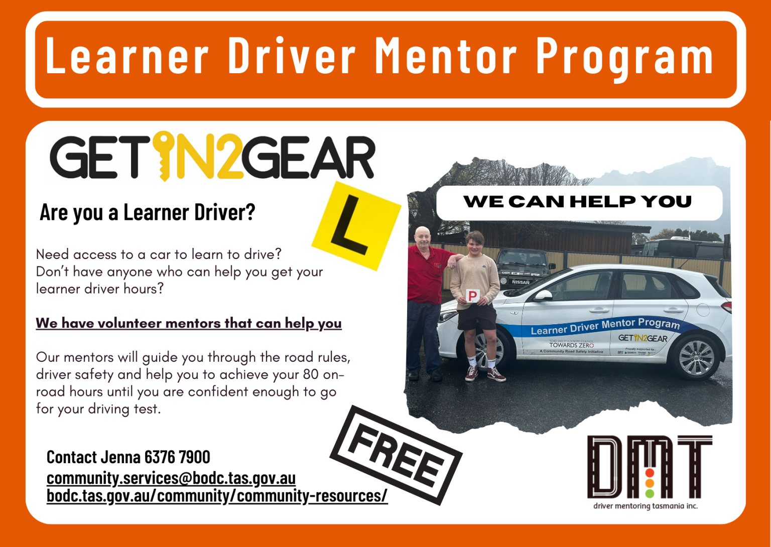 Learner Driver Mentor Program (GetIn2Gear) - BODC